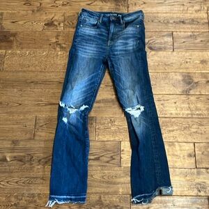 American Eagle Outfitters Blue Flare Wide Leg Jeans